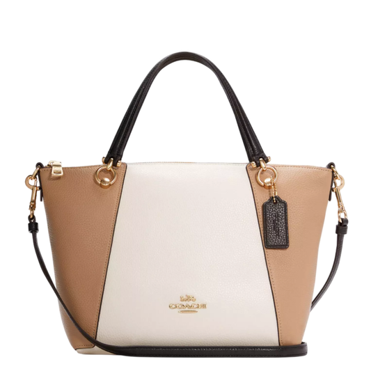 Bolsa Coach Kacey Satchel Bag In Colorblock Chalk Multi