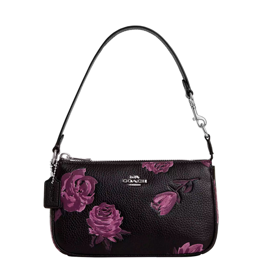 Bolsa Coach Nolita 19 With Floral Print Black Purple