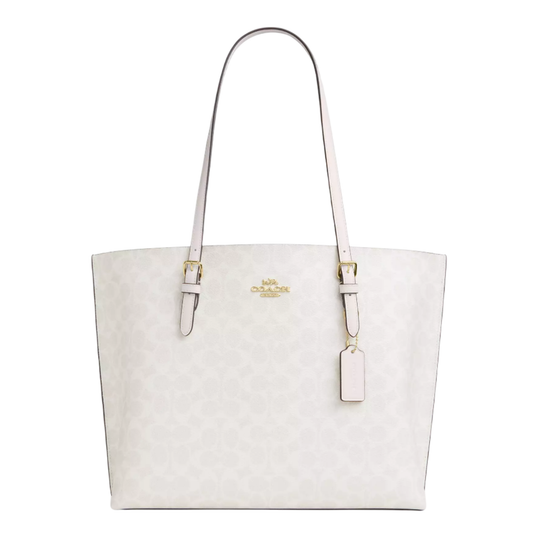 Bolsa Coach Mollie Tote Bag In Signature Canvas White Chalk