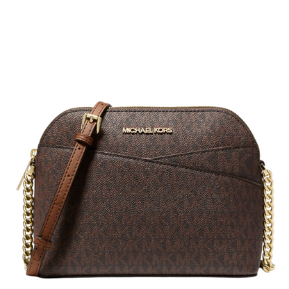Bolsa Michael Kors Jet Set Travel Medium Logo Crossbody Dome Brown