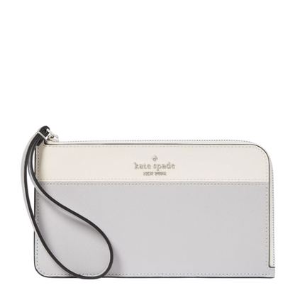 Monedero Kate Spade Lucy Medium L-zip Wristlet Platinum Grey Multi