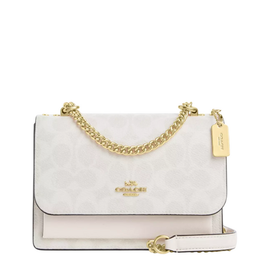 Bolsa Coach Mini Klare Crossbody Bag Signature Canvas White Chalk