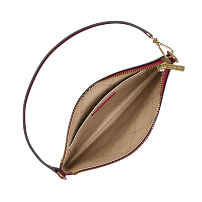 Bolsa Michael Kors Jet Set Small Pebbled Leather Convertible Wristlet Cherry