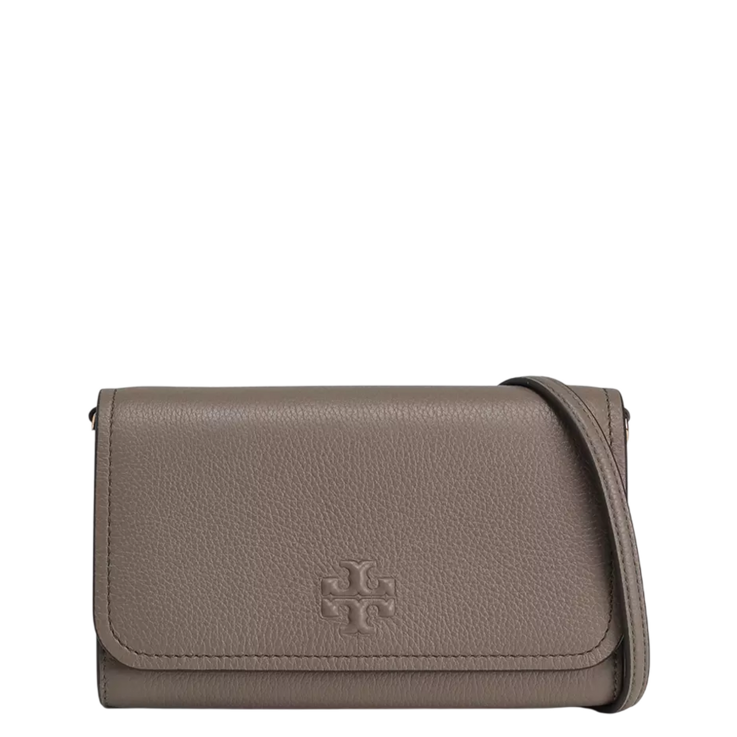 Bolsa Tory Burch Thea Flat Wallet Crossbody Gray Heron