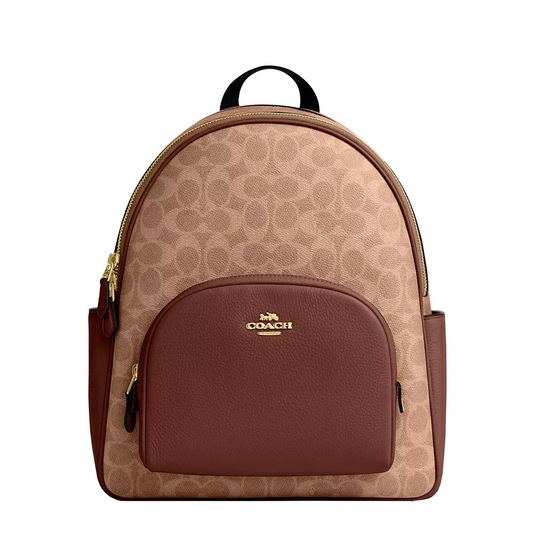 Mochila Coach Court Backpack Signature Canvas Tan Brown