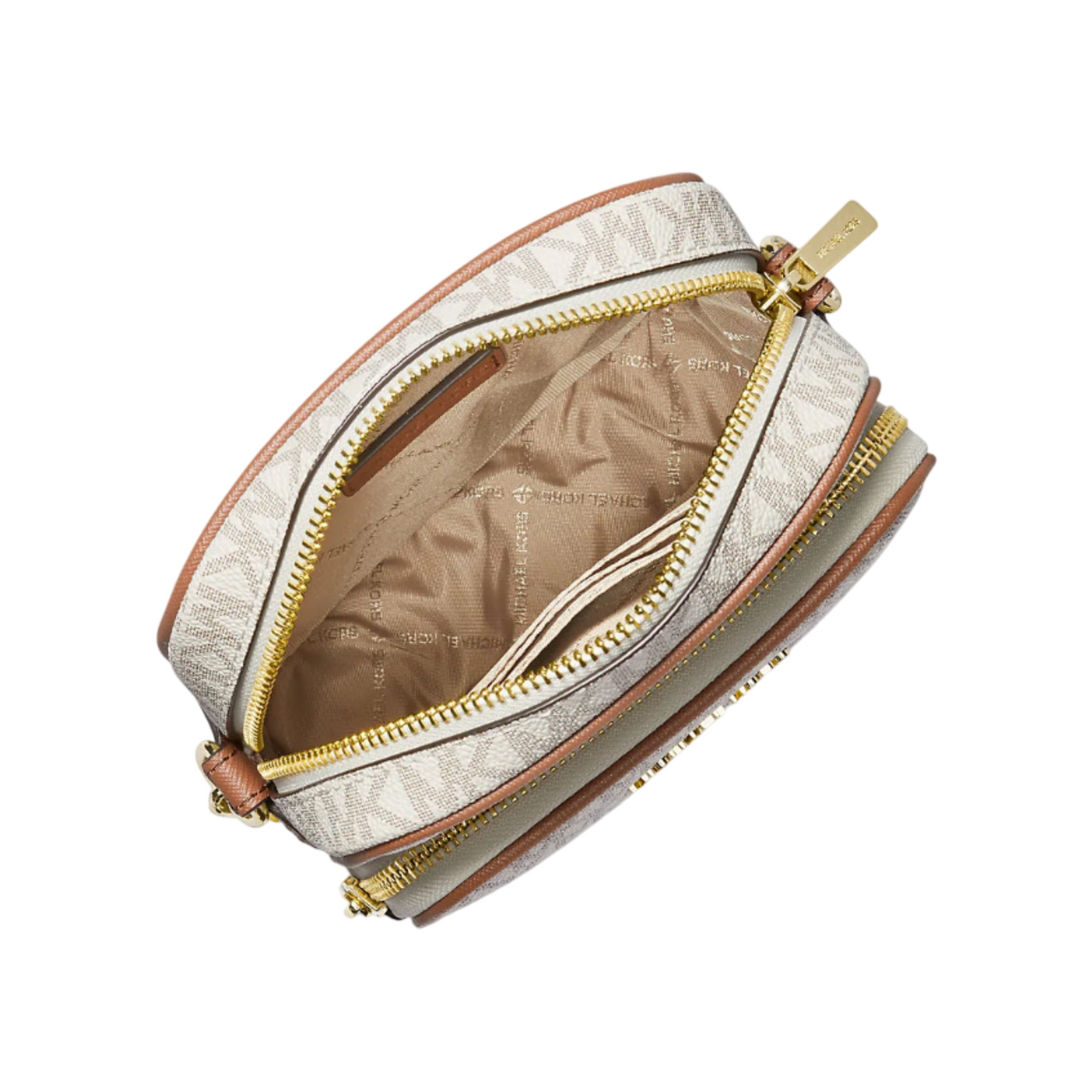 Bolsa Michael Kors Jet Set Travel Medium Logo Crossbody Bag Vanilla