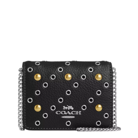 Bolsa Coach Mini Wallet On A Chain With Rivets