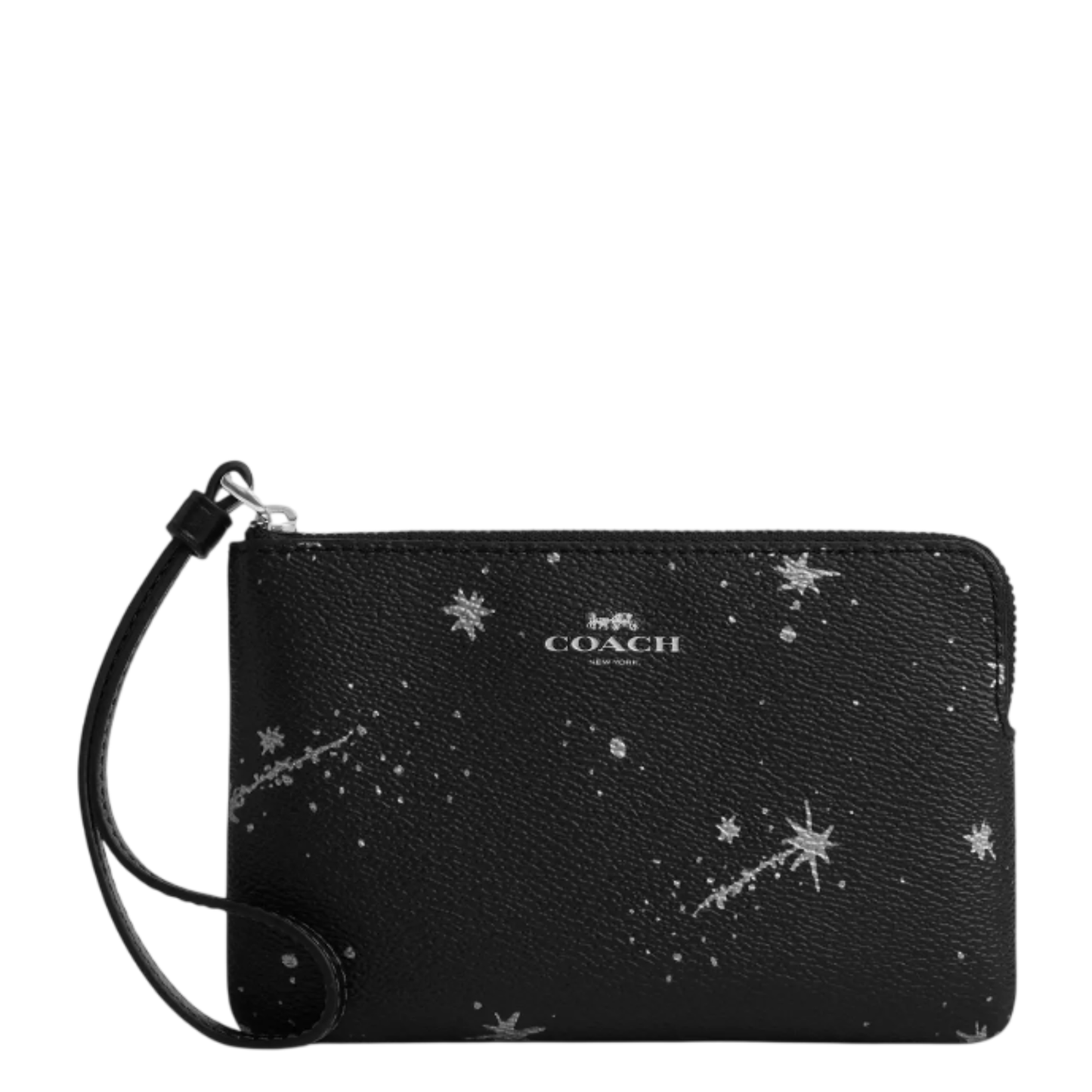 Monedero Coach Corner Zip Wristlet With Star Print Black Multi
