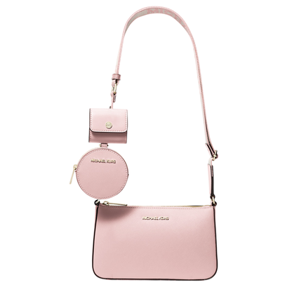 Bolsa Michael Kors Jet Set Saffiano Leather Crossbody Bag with Case for Apple Airpods Pro