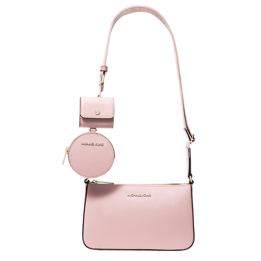 Bolsa Michael Kors Jet Set Saffiano Leather Crossbody Bag with Case for Apple Airpods Pro