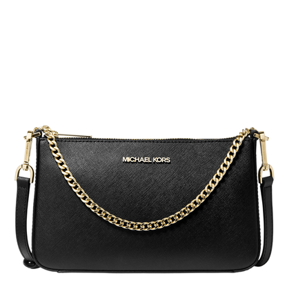 Bolsa Michael Kors Jet Set Medium Saffiano Leather Crossbody Bag Noir