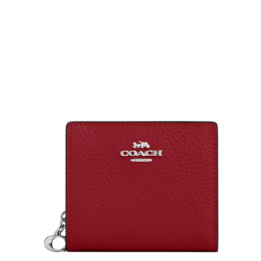 Cartera Coach Snap Wallet Dark Cardinal