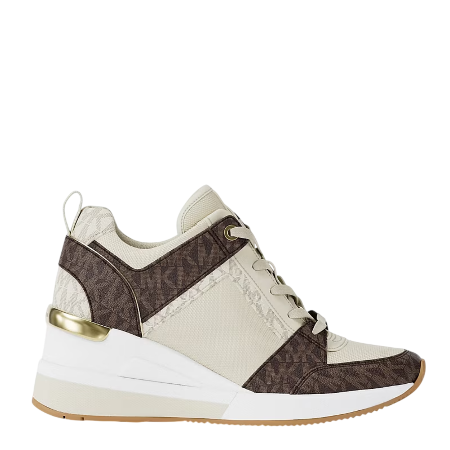 Tenis Michael Kors Georgie Signature Logo Wedge Trainer Brown Multi