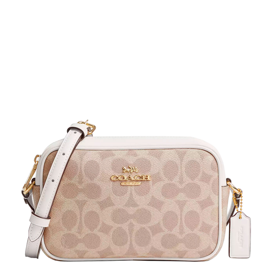 Bolsa Coach Mini Jamie Camera Bag In Signature Canvas Sand Chalk