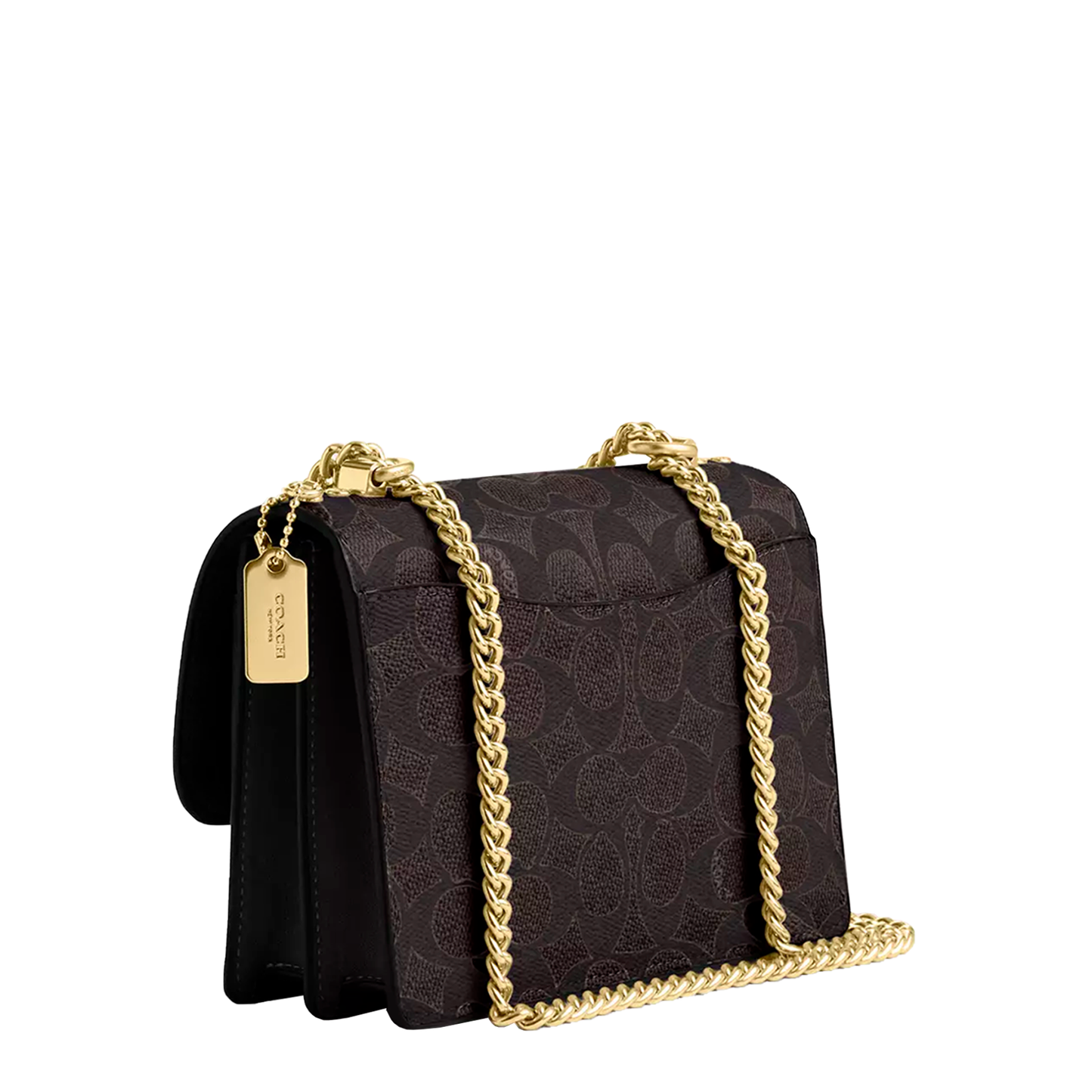 Bolsa Coach Mini Klare Crossbody Bag Signature Canvas Walnut Black