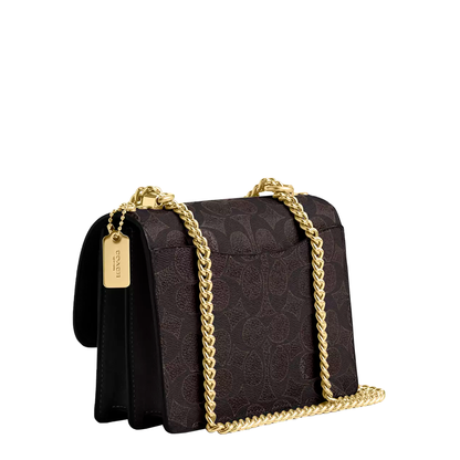 Bolsa Coach Mini Klare Crossbody Bag Signature Canvas Walnut Black