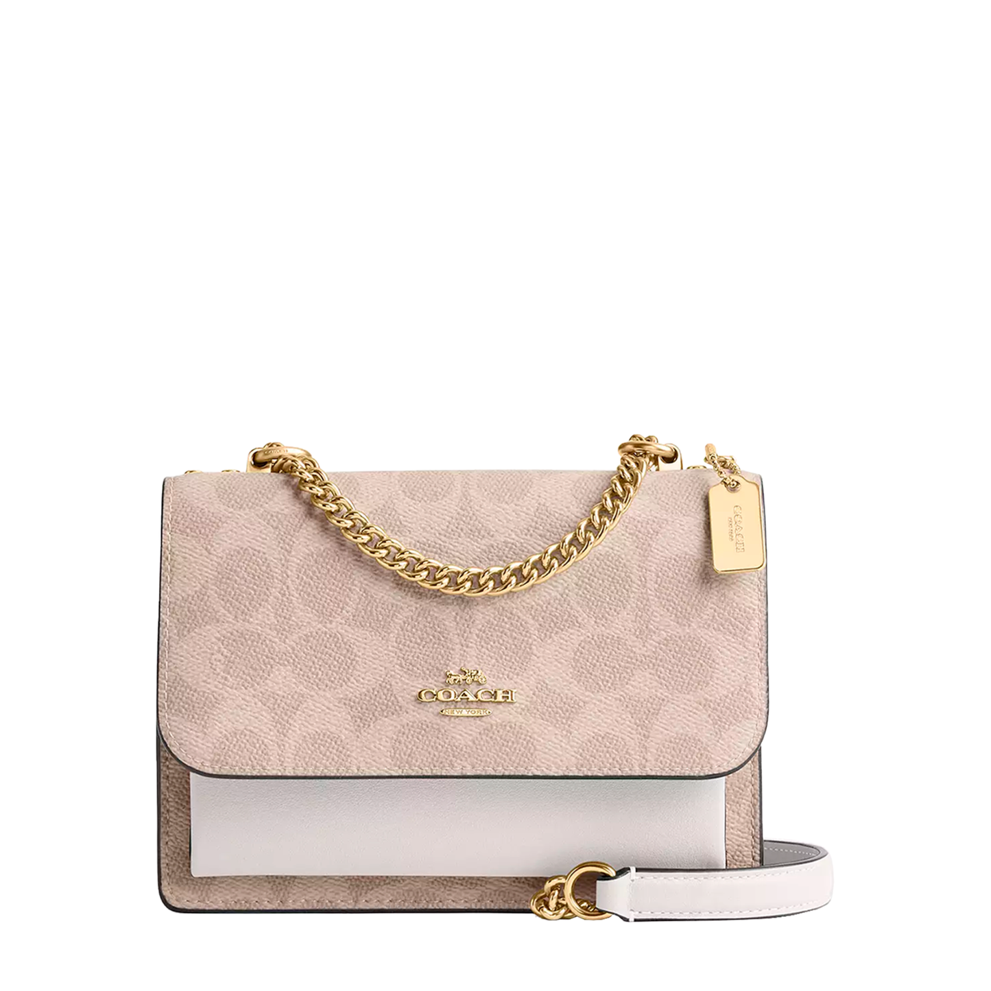 Bolsa Coach Mini Klare Crossbody Bag Signature Canvas Sand Chalk