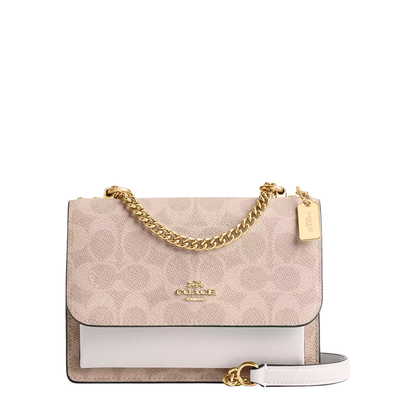 Bolsa Coach Mini Klare Crossbody Bag Signature Canvas Sand Chalk