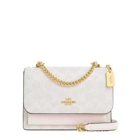 Bolsa Coach Mini Klare Crossbody Bag Signature Canvas White Chalk