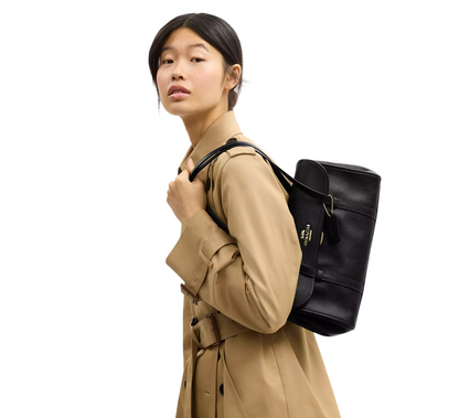 Bolsa Coach Bridget Flap Shoulder Bag Black