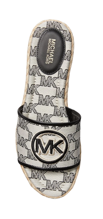 Sandalias Michael Kors Sadler Logo Jacquard and Jute Wedge Sandal Black