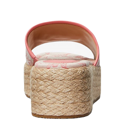 Sandalias Michael Kors Sadler Logo Jacquard and Jute Wedge Sandal Pink