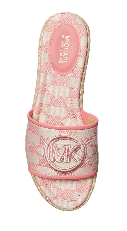 Sandalias Michael Kors Sadler Logo Jacquard and Jute Wedge Sandal Pink