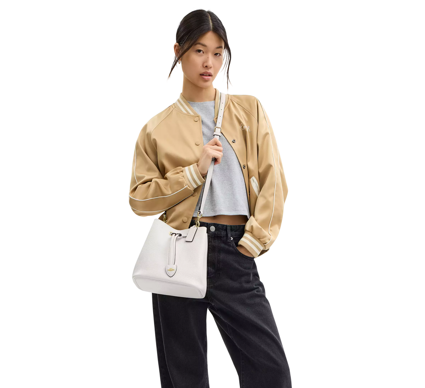 Bolsa Coach Rowan Bucket Bag Chalk