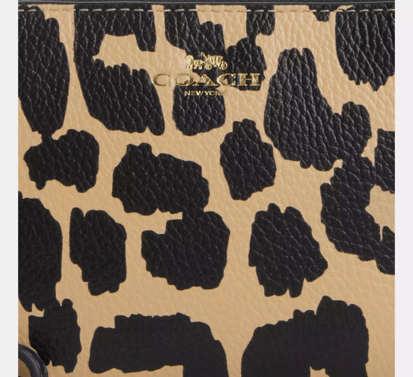 Monedero Coach Corner Zip Wristlet With Leopard Print