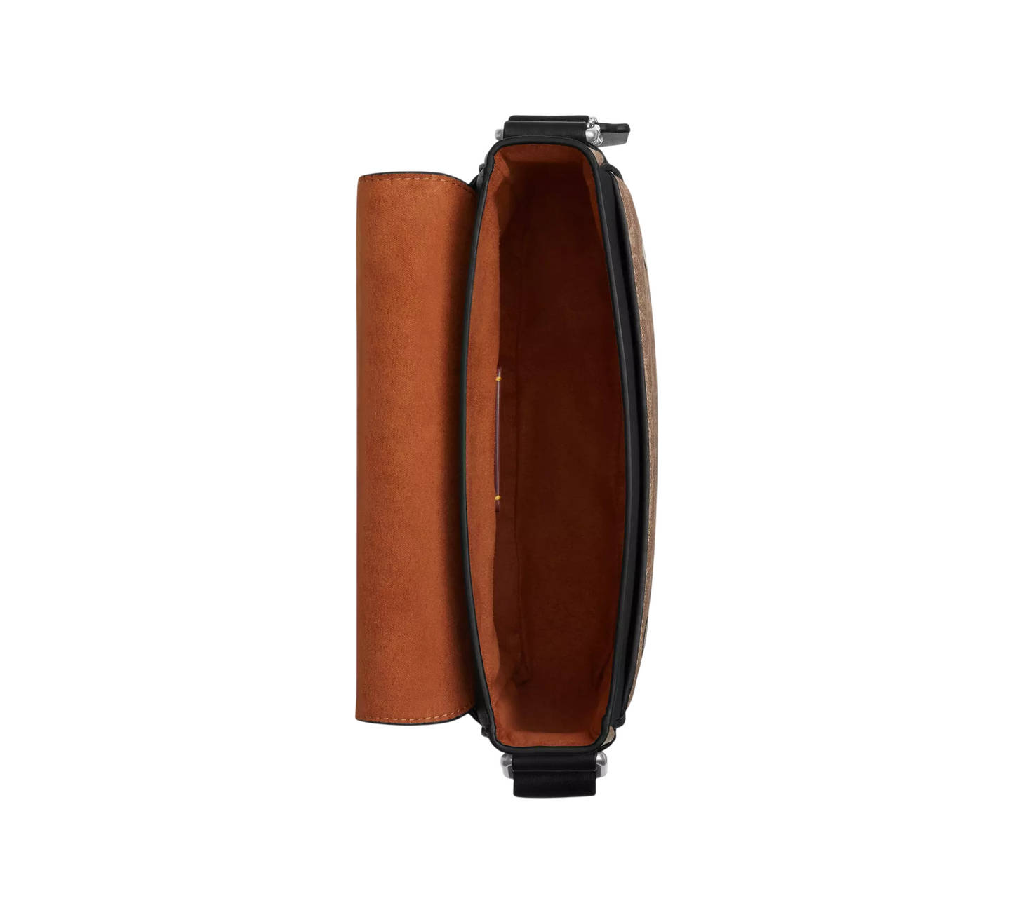 Bandolera Jack Small Flap Crossbody Bag In Signature Canvas Tan Black