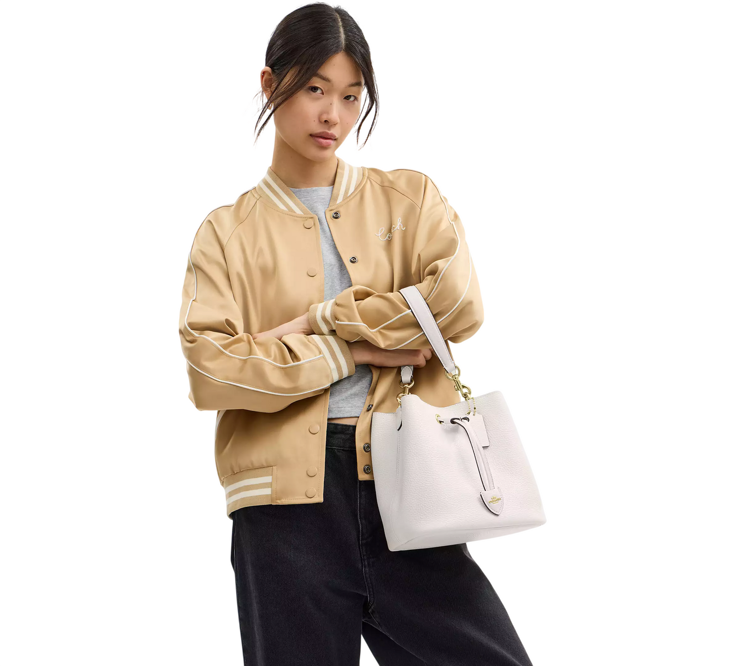 Bolsa Coach Rowan Bucket Bag Chalk