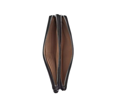 Cartera Coach Double Zip Wallet Chalk Black Multi