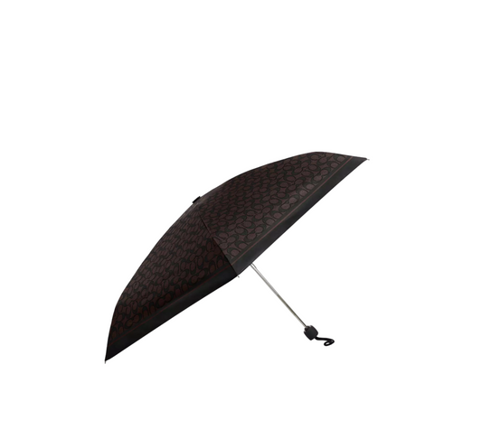 Paraguas Coach Uv Protection Mini Umbrella In Signature Print Walnut Black