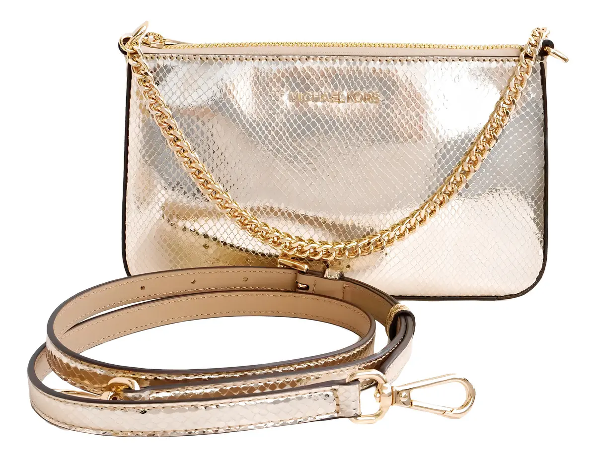 Bolsa Michael Kors Medium Pouch and Card Case Gift Set Pale Gold