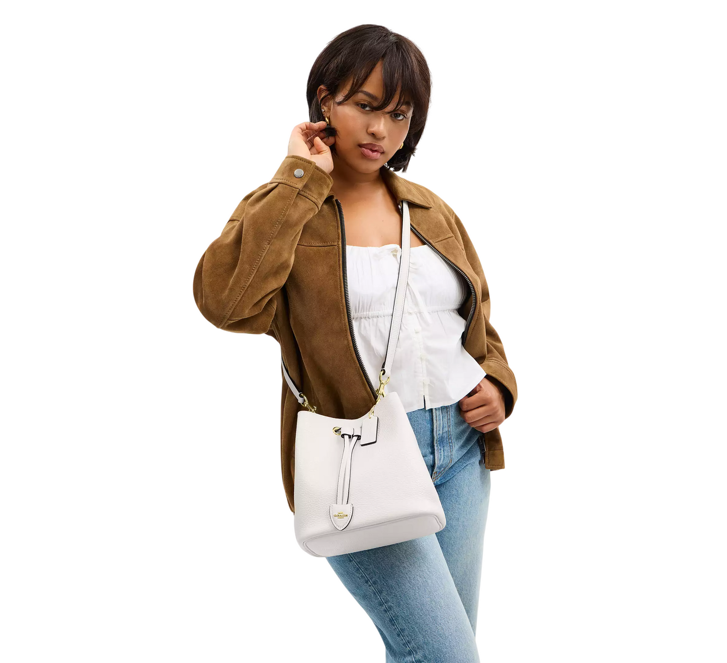 Bolsa Coach Rowan Bucket Bag Chalk