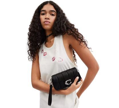 Bolsa Coach Tabby Crossbody Wristlet With Pillow Quilting Black