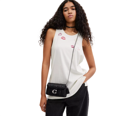 Bolsa Coach Tabby Crossbody Wristlet With Pillow Quilting Black