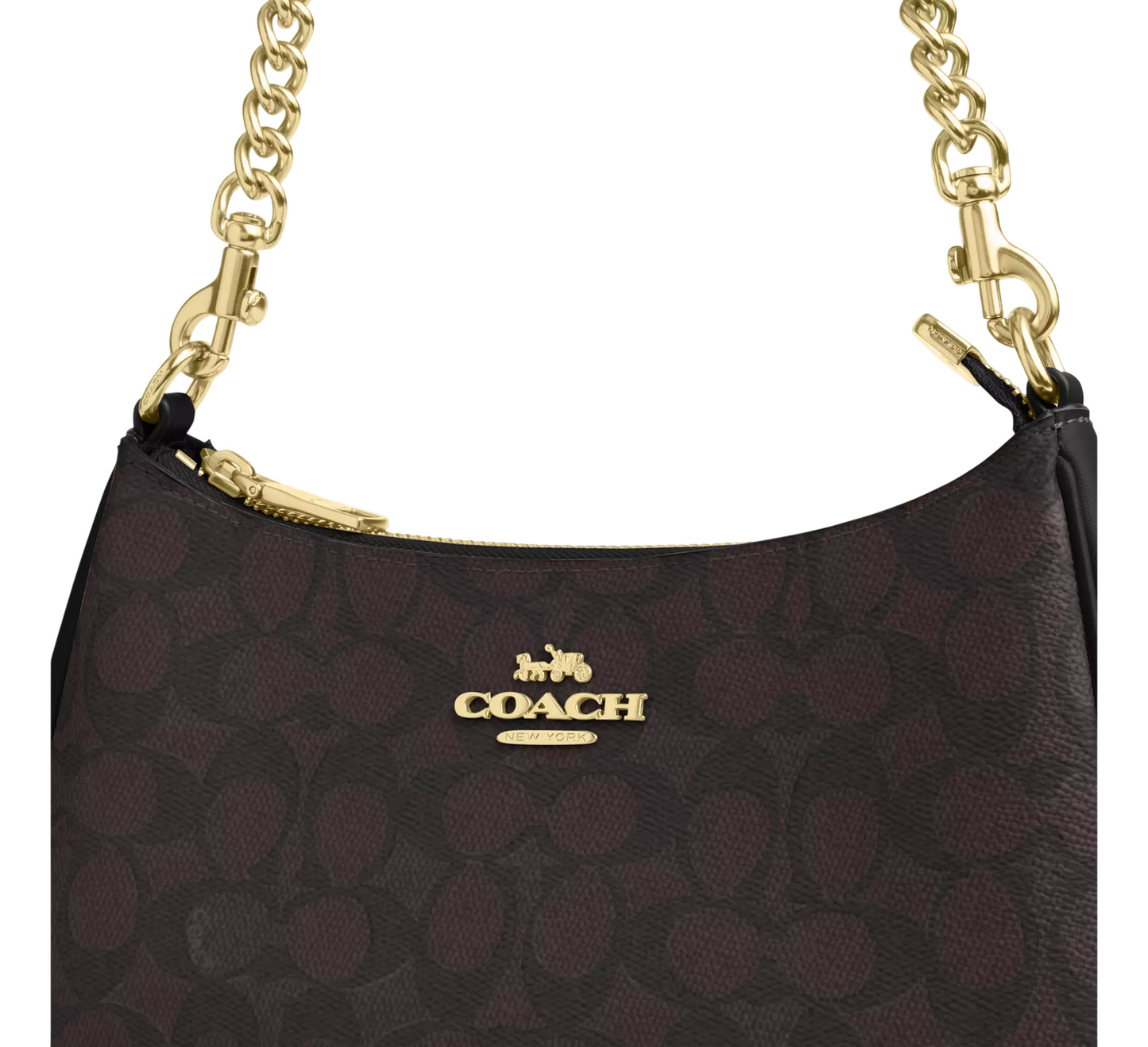 Bolsa Coach Teri Shoulder Bag In Signature Canvas Walnut Black