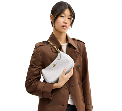 Bolsa Coach Teri Shoulder Bag In Signature Canvas White Chalk