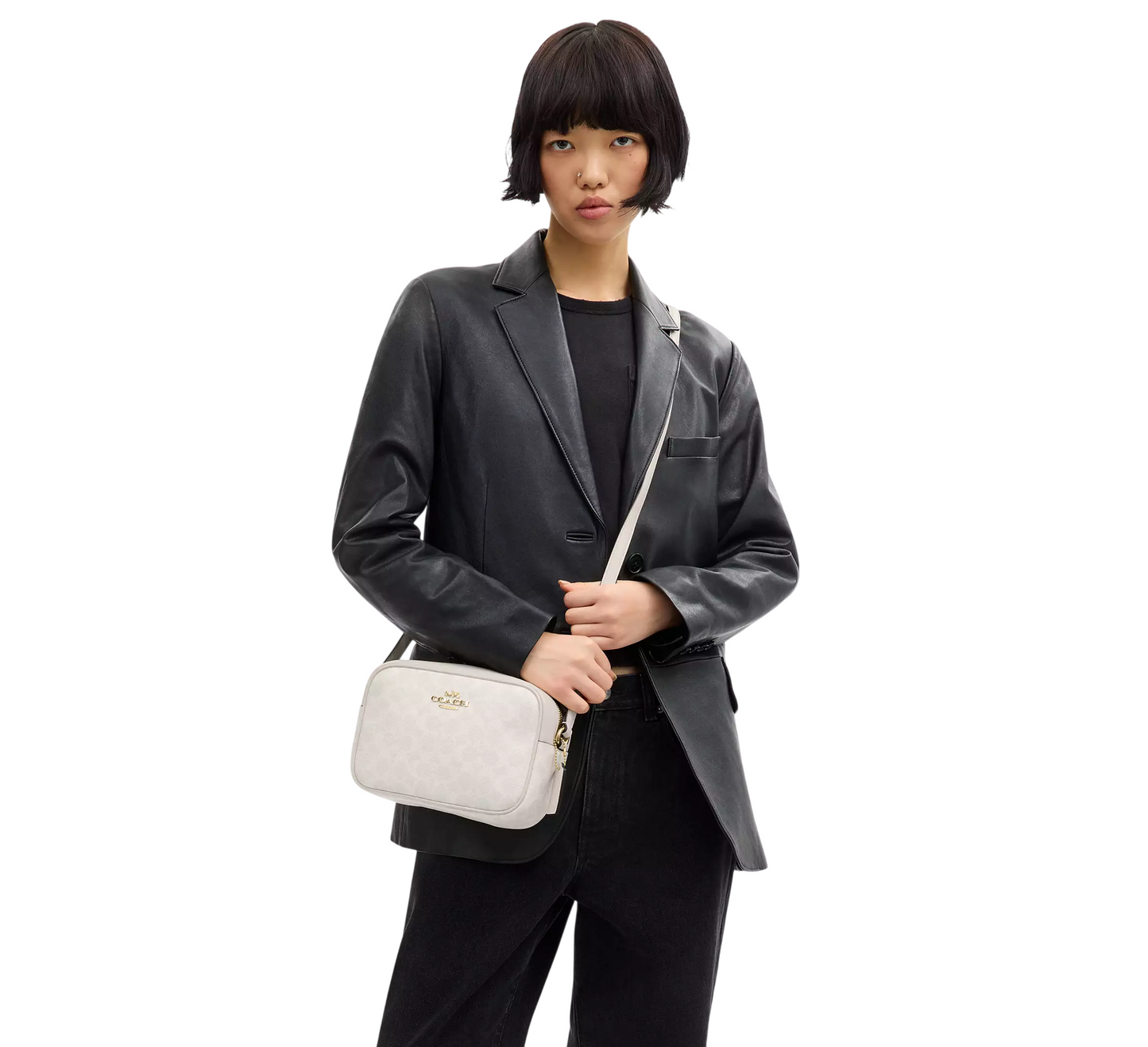 Bolsa Coach Jamie Camera Bag Signature Canvas White Chalk