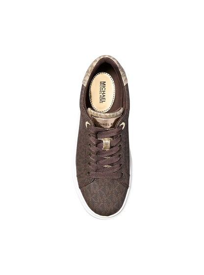 Tenis Michael Kors Romey Two-Tone Logo Platform Sneaker Brown