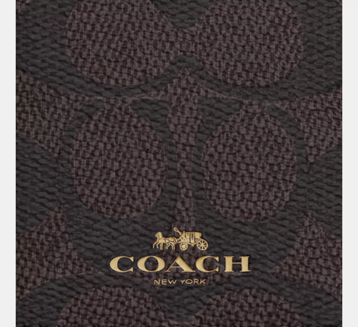 Tarjetero Coach ID Lanyard In Signature Canvas Walnut Black