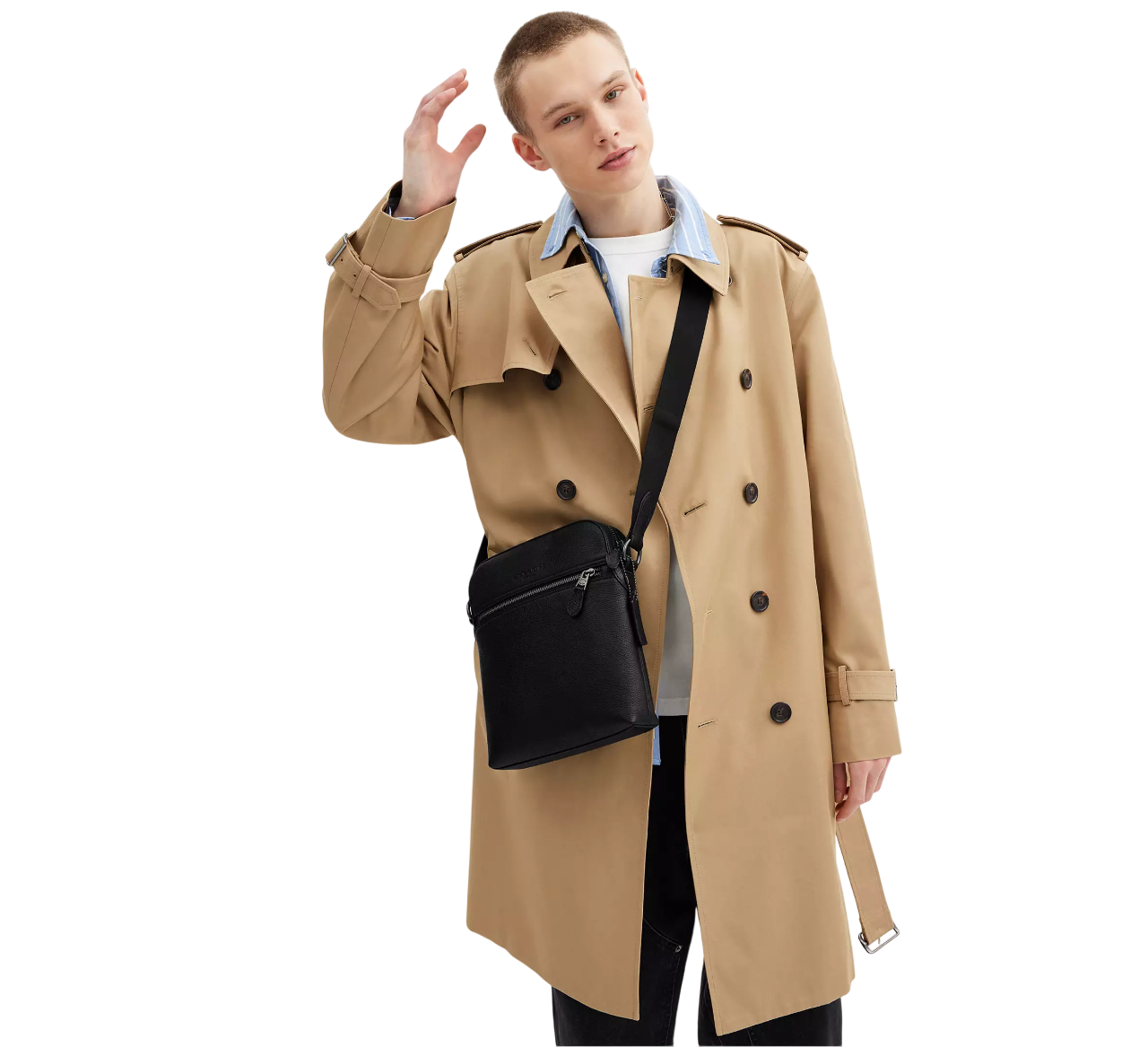 Bandolera Coach Houston Flight Bag Black