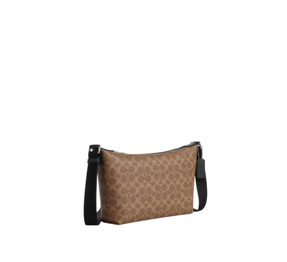Bandolera Coach Small Finn Crossbody Bag With Pouch Signature Canvas Tan Black