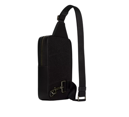 Bandolera Coach Sullivan Pack In Signature Canvas Charcoal Black