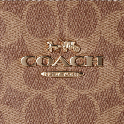 Bolsa Coach Station Tote Bag In Signature Canvas Tan Black