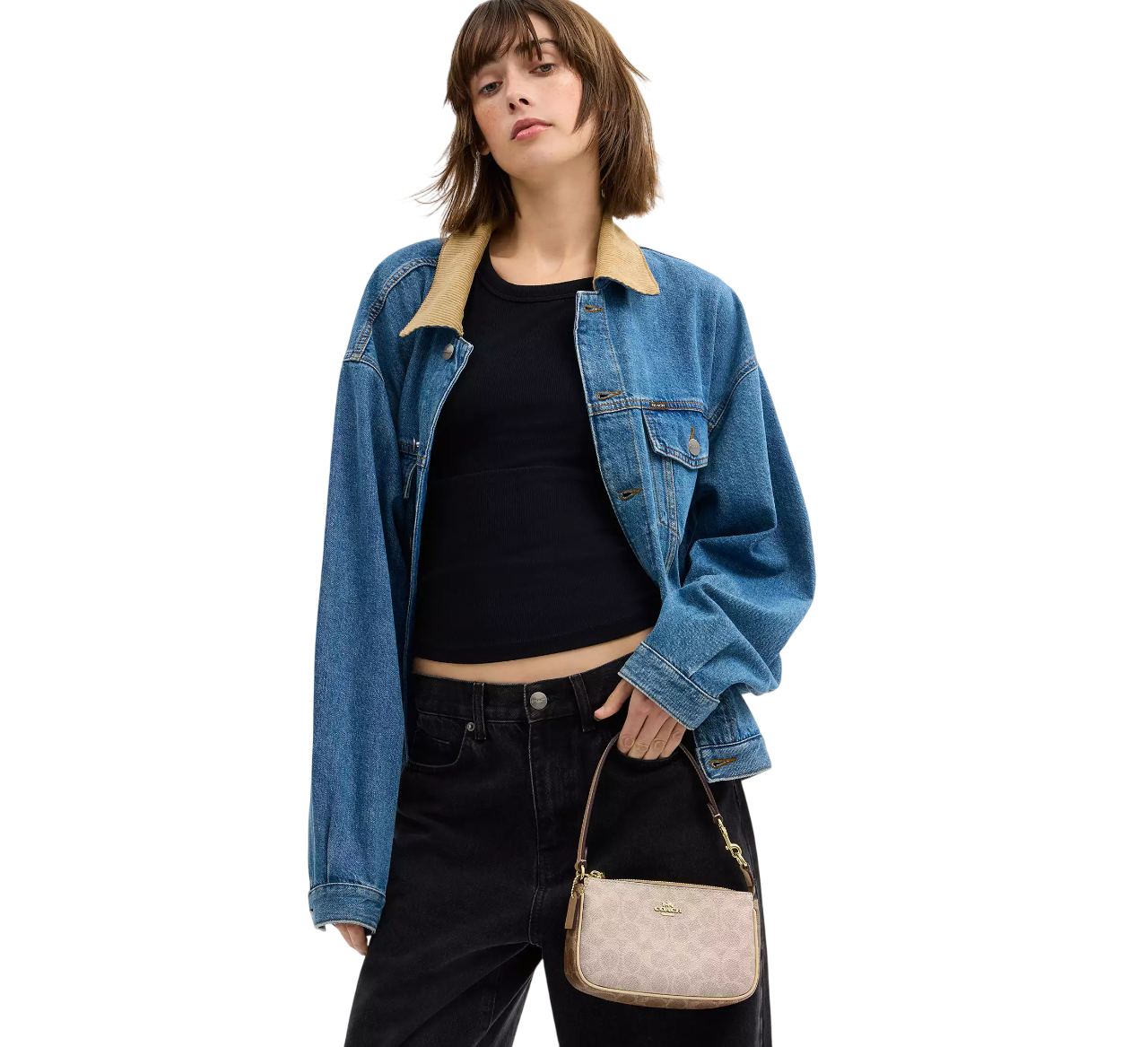 Bolsa Coach Nolita 19 In Blocked Signature Canvas Sand Tan