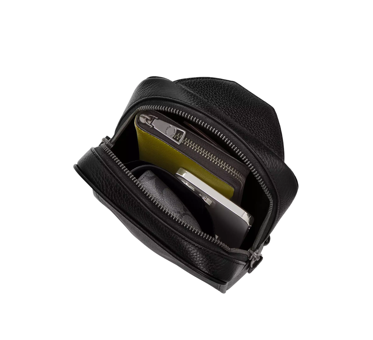 Bandolera Coach Sullivan Pack In Signature Canvas Charcoal Black