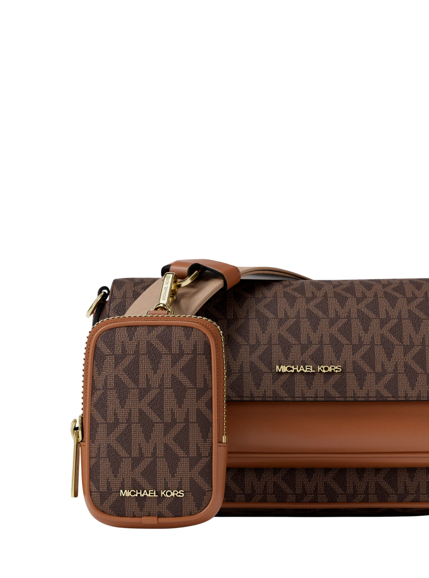 Bolsa Michael Kors Jet Set Travel Small Signature Logo Crossbody Bag With Pouch