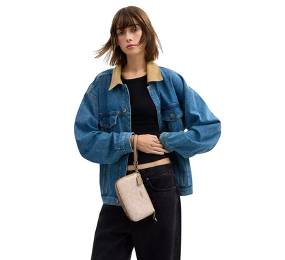 Bolsa Coach Nolita 19 In Blocked Signature Canvas Sand Tan